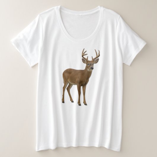 MAJESTIC WHITE-TAILED DEER. SAMER BRASIL プラスサイズTシャツ (デザイン正面)