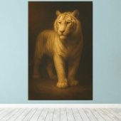 Majestic White Tiger – Fine Art Canvas キャンバスプリント (インサイチュ (ウッドフロア))