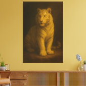 Majestic White Tiger – Fine Art Canvas Print キャンバスプリント (インサイチュ (リビング))