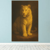 Majestic White Tiger – Fine Art Canvas Print キャンバスプリント (インサイチュ (ウッドフロア))