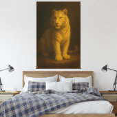 Majestic White Tiger – Fine Art Canvas Print キャンバスプリント (インサイチュ (寝室))