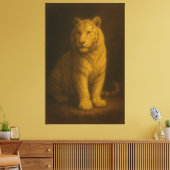 Majestic White Tiger – Fine Art Canvas Print キャンバスプリント (インサイチュ (リビング))