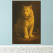 Majestic White Tiger – Fine Art Canvas Print キャンバスプリント (インサイチュ (ウッドフロア))