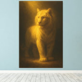 Majestic White Tiger – Fine Art Golden Light Portr キャンバスプリント (インサイチュ (ウッドフロア))