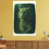 Majestic White Tiger – Fine Art Portrait キャンバスプリント (インサイチュ (リビング))