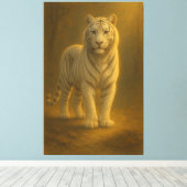 Majestic White Tiger – Fine Art Portrait キャンバスプリント (インサイチュ (ウッドフロア))