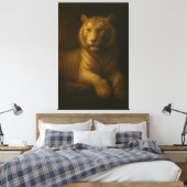 Majestic White Tiger – Fine Art Premium Canvas キャンバスプリント (インサイチュ (寝室))