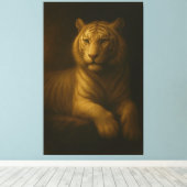 Majestic White Tiger – Fine Art Premium Canvas キャンバスプリント (インサイチュ (ウッドフロア))