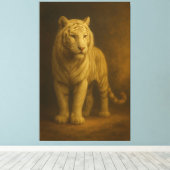 Majestic White Tiger – Fine Art Premium Canvas キャンバスプリント (インサイチュ (ウッドフロア))