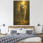 Majestic White Tiger – Fine Art Premium Canvas キャンバスプリント (インサイチュ (寝室))
