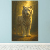 Majestic White Tiger – Fine Art Premium Canvas キャンバスプリント (インサイチュ (ウッドフロア))