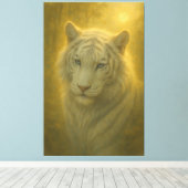 Majestic White Tiger – Fine Art Print キャンバスプリント (インサイチュ (ウッドフロア))