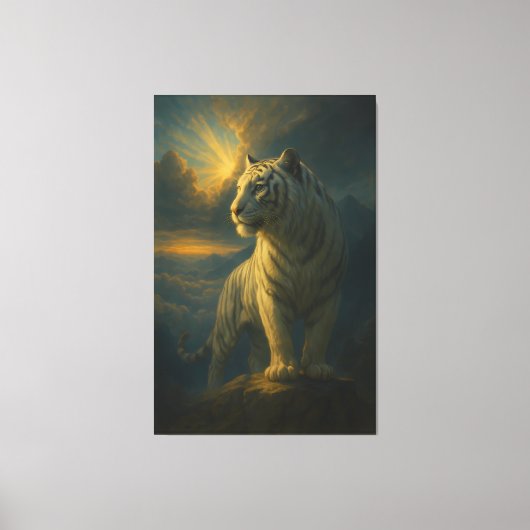 Majestic White Tiger – Fine Art Print キャンバスプリント (正面)
