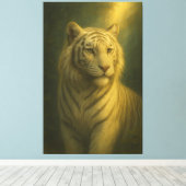 Majestic White Tiger – Fine Art Print キャンバスプリント (インサイチュ (ウッドフロア))