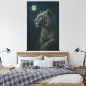 Majestic White Tiger – Fine Art Wall Print キャンバスプリント (インサイチュ (寝室))