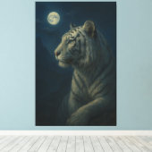 Majestic White Tiger – Fine Art Wall Print キャンバスプリント (インサイチュ (ウッドフロア))