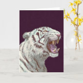 Majestic White Tiger – Greeting Card カード (黄色い花)