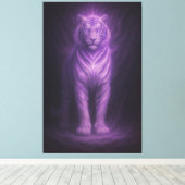 Majestic White Tiger of Purple Lightning キャンバスプリント (インサイチュ (ウッドフロア))