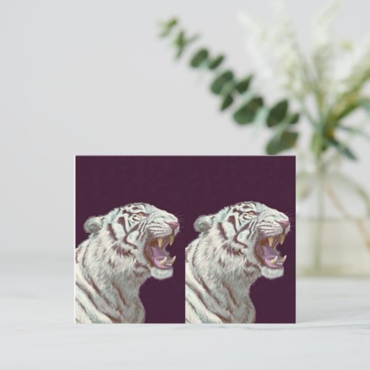 Majestic White Tiger – Postcard Design ポストカード (スタンド正面)