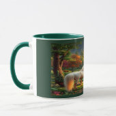 Majestic White Unicorn Enchanted Forest Mug マグカップ (左)