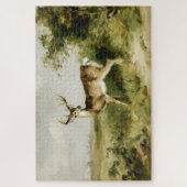 Majestic Whitetail Deer Oil Painting Landscape ジグソーパズル (縦)