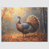 Majestic Wild Turkey in Autumn Forest 薄葉紙 (正面)