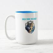 Majestic Wolf Double Exposure Wilderness Mugs ツートーンマグカップ (左)