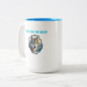 Majestic Wolf Double Exposure Wilderness Mugs ツートーンマグカップ (正面左)