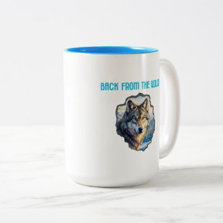 Majestic Wolf Double Exposure Wilderness Mugs ツートーンマグカップ