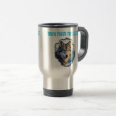 Majestic Wolf Double Exposure Wilderness Mugs トラベルマグ (正面右)
