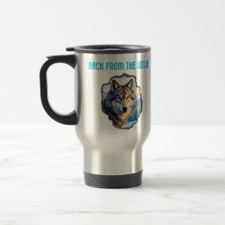 Majestic Wolf Double Exposure Wilderness Mugs トラベルマグ