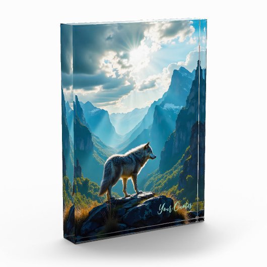 Majestic Wolf Mountain Art フォトブロック (左)