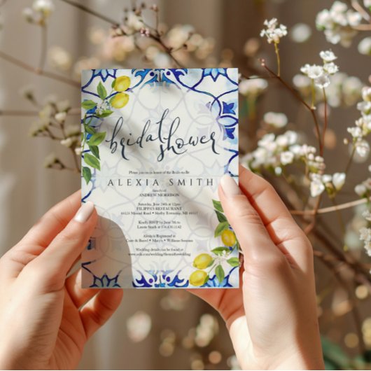 Majolicaタイルブライダルシャワー招待シチリア 招待状