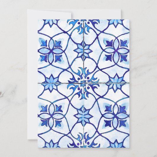 Majolicaタイルブライダルシャワー招待シチリア 招待状 (裏面)