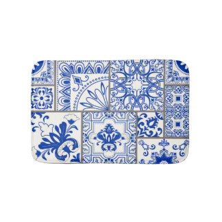 Majolica:ビクトリアンパッチワークのタイル模様。 バスマット