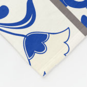 Majolica:ビクトリアンパッチワークのタイル模様。 フリースブランケット (角)