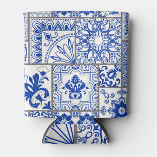 Majolica:ビクトリアンパッチワークのタイル模様。 缶クーラー
