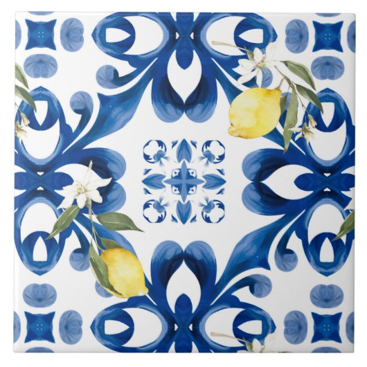 Majolica，レモン，シチリアのタイル，セラミックタイル タイル (正面)
