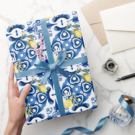Majolica,レモン,シチリアのタイル,セラミックタイル ラッピングペーパー