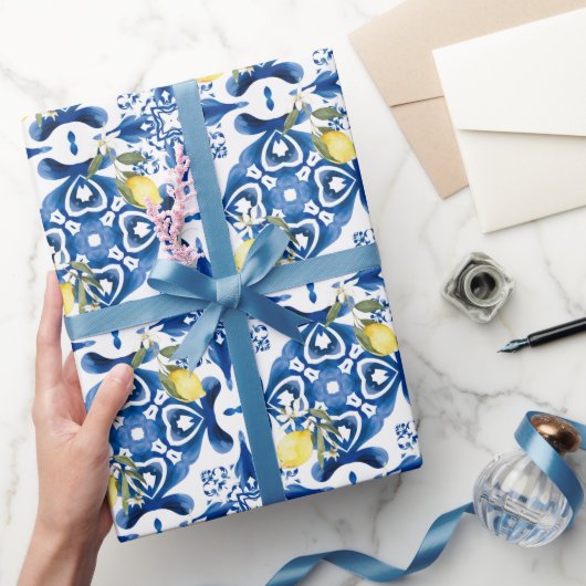 Majolica，レモン，シチリアのタイル，セラミックタイル ラッピングペーパー (ギフト)