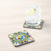 Majolica，青いタイル，シチリアのタイル，セラミックタイル コースター (右側)