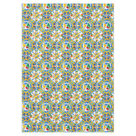 Majolica，青いタイル，シチリアのタイル，セラミックタイル テーブルクロス