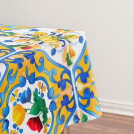 Majolica，青いタイル，シチリアのタイル，セラミックタイル テーブルクロス