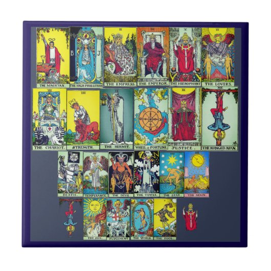 Major Arcana Tarot Cards Ceramic Tile タイル (正面)