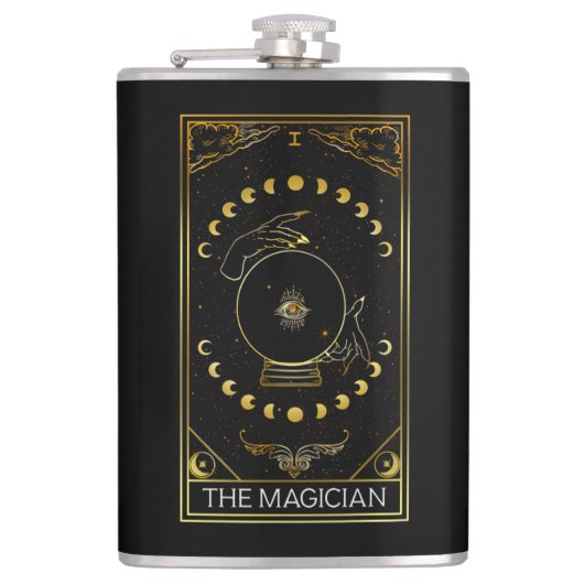 Major Arcana The Magician Tarot Card フラスク (正面)