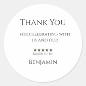 Major Cutie Birthday Sticker Kids Party  ラウンドシール (正面)