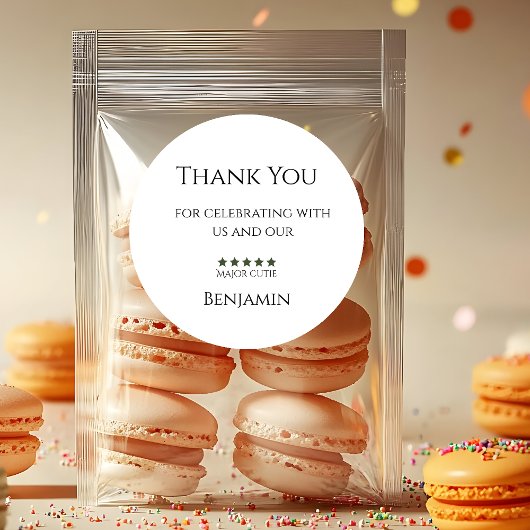 Major Cutie Birthday Sticker Kids Party  ラウンドシール