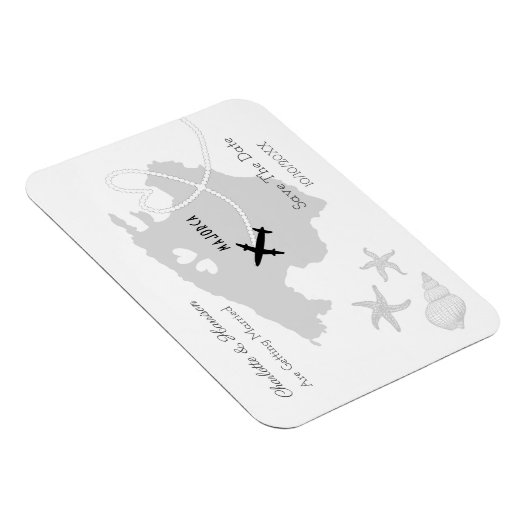 Majorcaスペイン結婚の目的地の日付を保存 マグネット (右側)