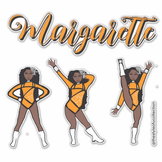 Majorette トリポーズ / オレンジダイヤモンド #1 シール (正面)