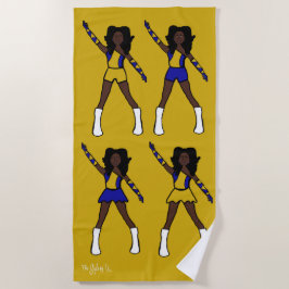Majorette/Dancer Beach Towel (Blue Gold) ビーチタオル